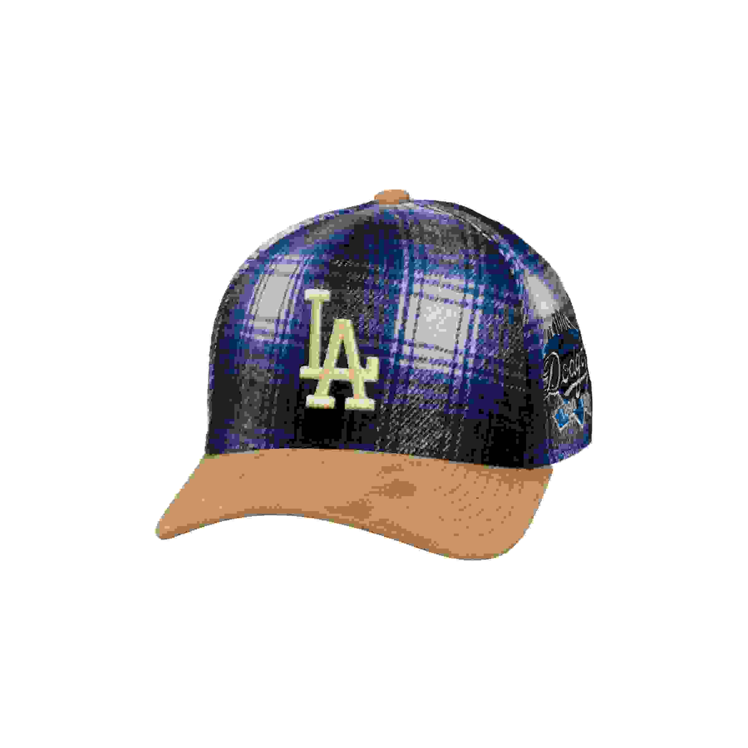 Mitchell & Ness Los Angeles Dodgers Plaid Royal Snapback Hat